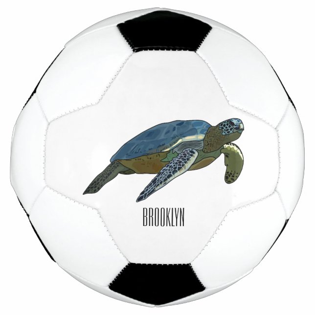 Balón De Fútbol Ilustracion personalizado de tortugas marinas (Anverso)