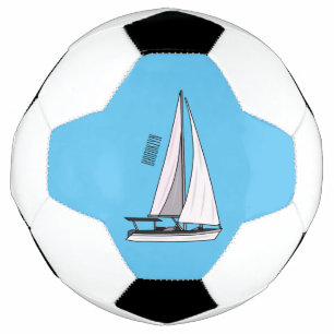 Balón De Fútbol Ilustracion personalizado de velero