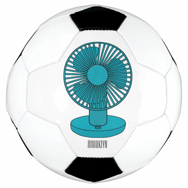 Balón De Fútbol Ilustracion personalizado de ventilador (Anverso)