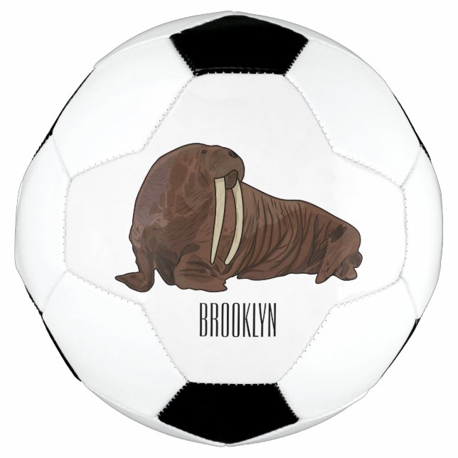 Balón De Fútbol Ilustracion personalizado de Walrus (Anverso)