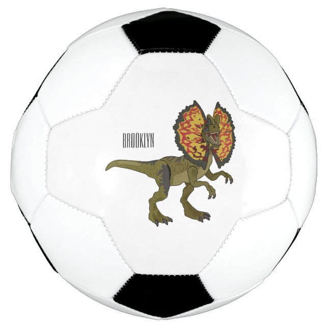 Balón De Fútbol Ilustracion personalizado Dilophosaurus (Anverso)