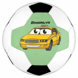 Balón De Fútbol Ilustracion personalizado divertido de taxi amaril