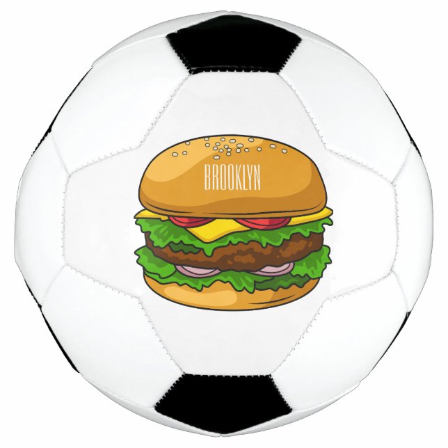 Balón De Fútbol Ilustracion personalizado Hamburger (Anverso)
