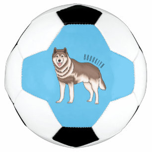 Balón De Fútbol Ilustracion personalizado husky siberiano