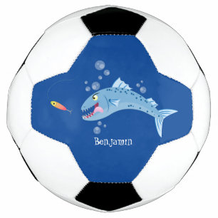 Balón De Fútbol Ilustracion personalizado pescador hambriento de b