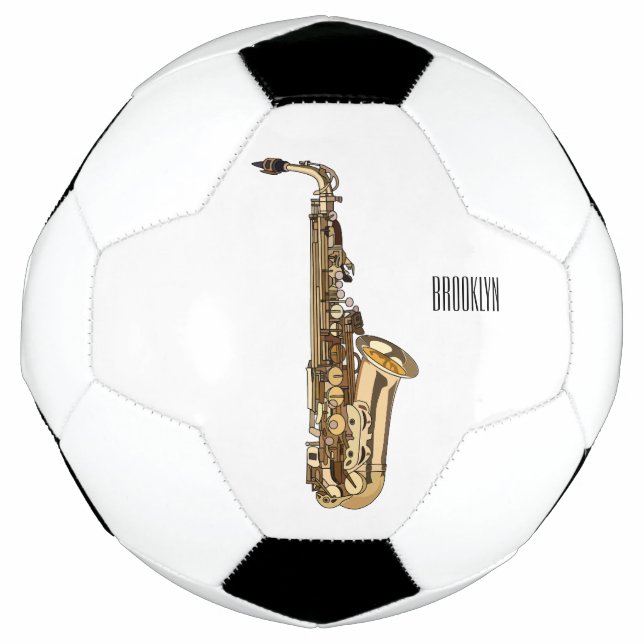 Balón De Fútbol Ilustracion personalizado saxofón (Anverso)