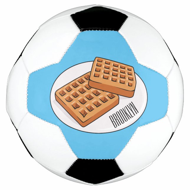 Balón De Fútbol Ilustracion Waffle personalizado (Anverso)