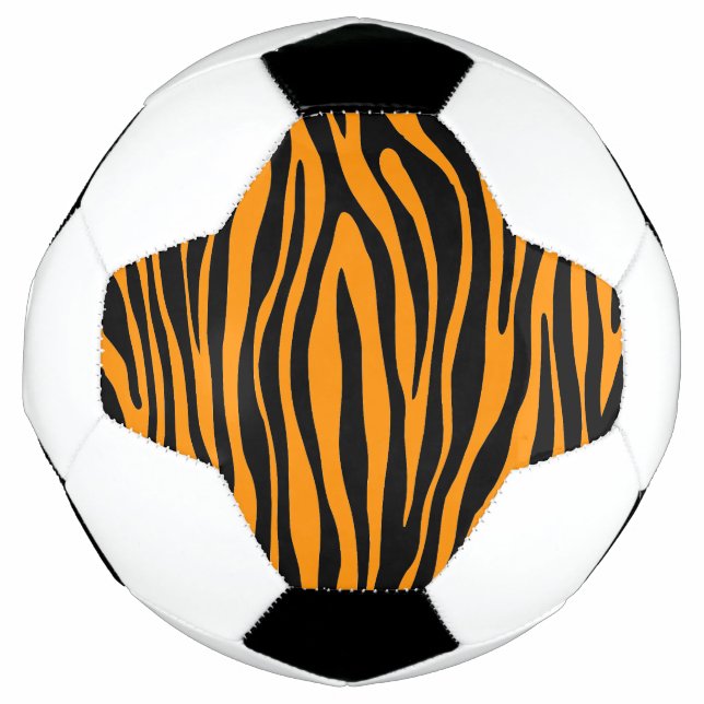 Balón De Fútbol Impresión de cebra Naranja Princeton (Anverso)