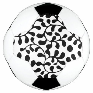 Balón De Fútbol Impresión en negro y blanco bastante floreada