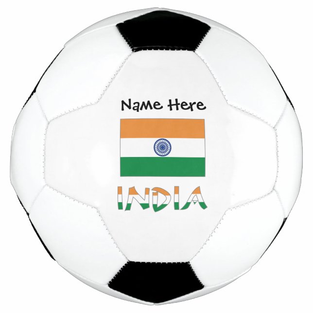Balón De Fútbol India: La bandera india es personalizada (Anverso)