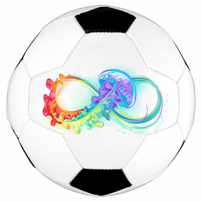 Balón De Fútbol Infinidad con las medusas del arcoiris (Anverso)