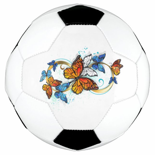 Balón De Fútbol Infinidad de Mariposas Monarca (Anverso)