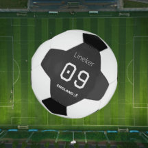 Balón de Fútbol Inglaterra Negro Blanco Nombre Núm