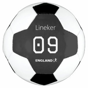 Balón de Fútbol Inglaterra Negro Blanco Nombre Núm