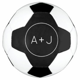 Balón De Fútbol Iniciales de Pareja Modernas Círculo Monograma | B