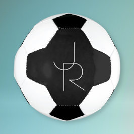 Balón De Fútbol Iniciales superpuestas modernas 2 | Blanco sobre n