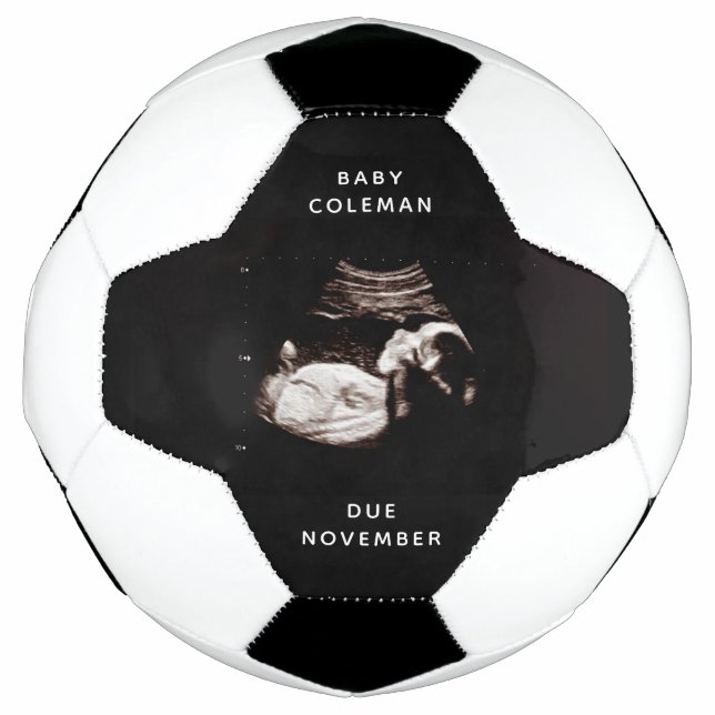 Balón De Fútbol Invitación del embarazo Sonograma bebé Foto (Anverso)