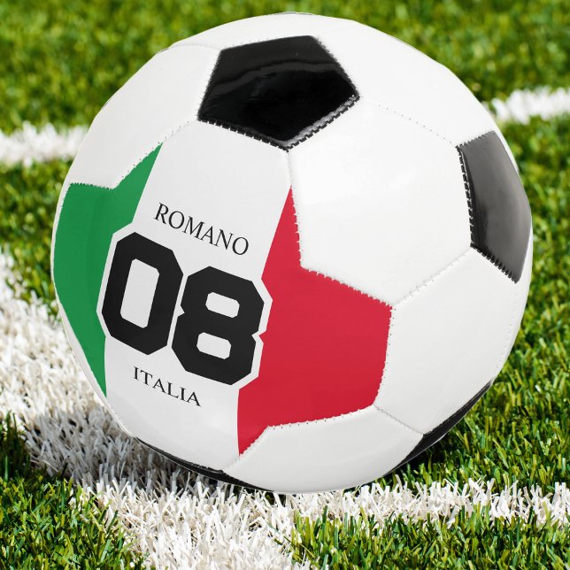 Balón De Fútbol Italia Número de equipo de bandera italiano Apelli (italy italian flag team number and last name soccer ball)
