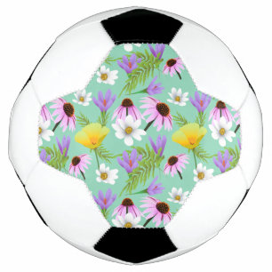 Balón De Fútbol Jardín de flores silvestres de Woodland