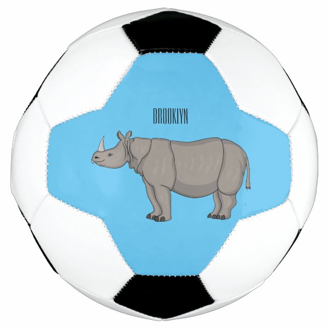 Balón De Fútbol Javan rhinoceros cartoon illustration (Anverso)