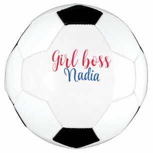 Balón De Fútbol jefa minimalista simple agregar nombre texto image