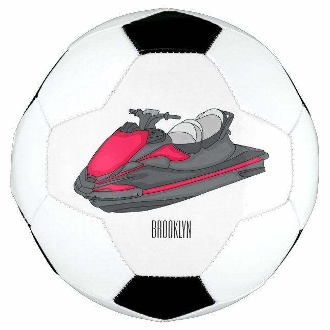 Balón De Fútbol Jet ski cartoon illustration (Anverso)