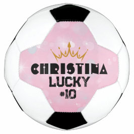 Balón De Fútbol Jugadora de Fútbol Femenino Rosa Personalizada: