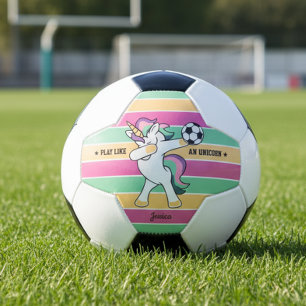 Balón De Fútbol Jugar como un jugador retro de unicornio