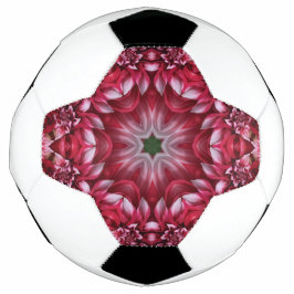 Balón De Fútbol Kaleidoscopic Crimson Dahlia