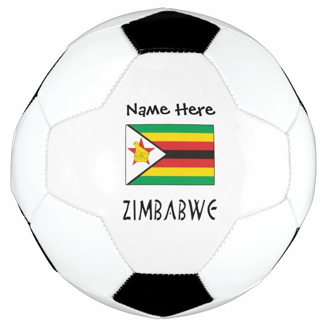 Balón De Fútbol La bandera de Zimbabue es personalizada (Anverso)