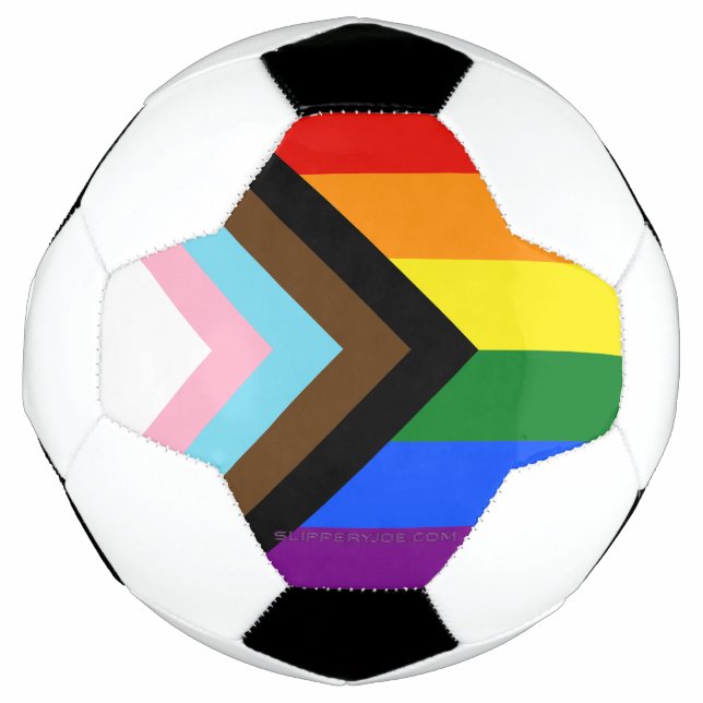 Balón De Fútbol La bandera del orgullo progresista de SlipperyJoe  (Anverso)