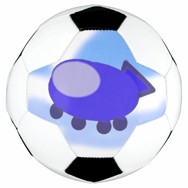 Balón De Fútbol La nave espacial azul voladora (Anverso)