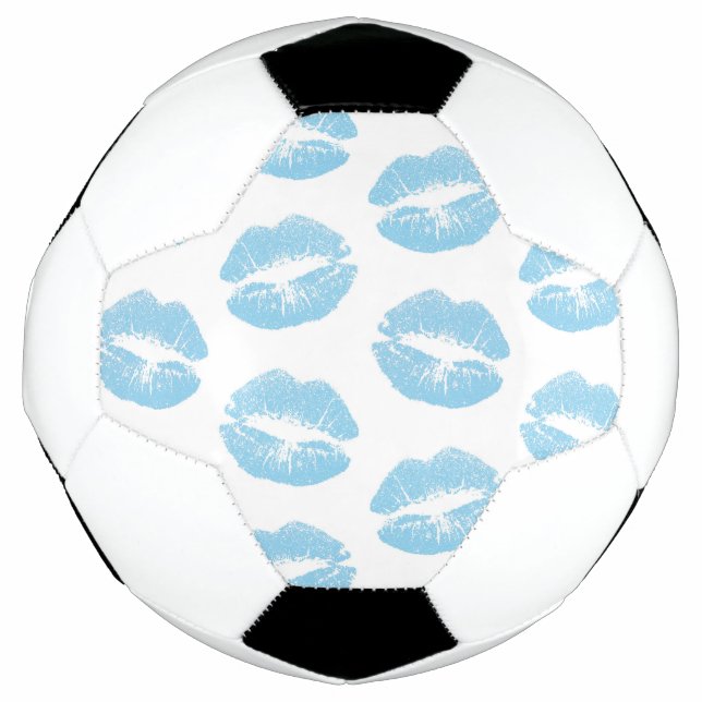 Balón De Fútbol Labios Azules, Patrón De Labios, Labios Azules, Be (Anverso)