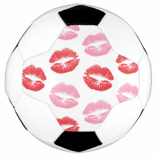 Balón De Fútbol Labios rojos y rosados, patrón de labios, labios, 