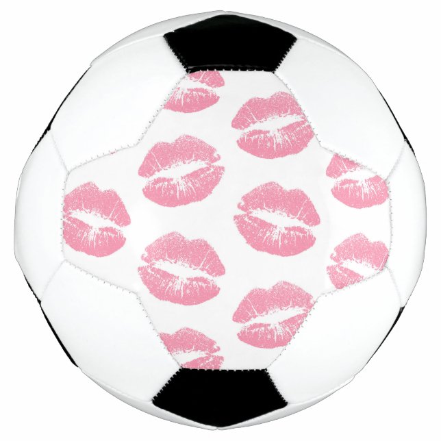 Balón De Fútbol Labios Rosados, Patrón De Labios, Palo De Labios R (Anverso)