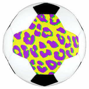 Balón De Fútbol Leopardo Imprimir verde morado amarillo