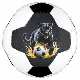 Balón De Fútbol Leopardo negro jugando con un fútbol.