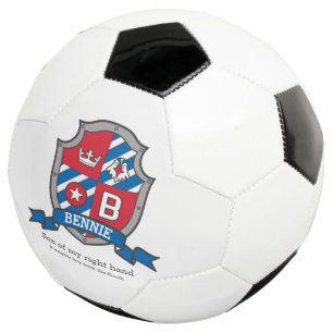 Balón De Fútbol letra escudo B estrella de la corona de ave azul r