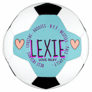 Balón de fútbol LExie rosa verde azulado