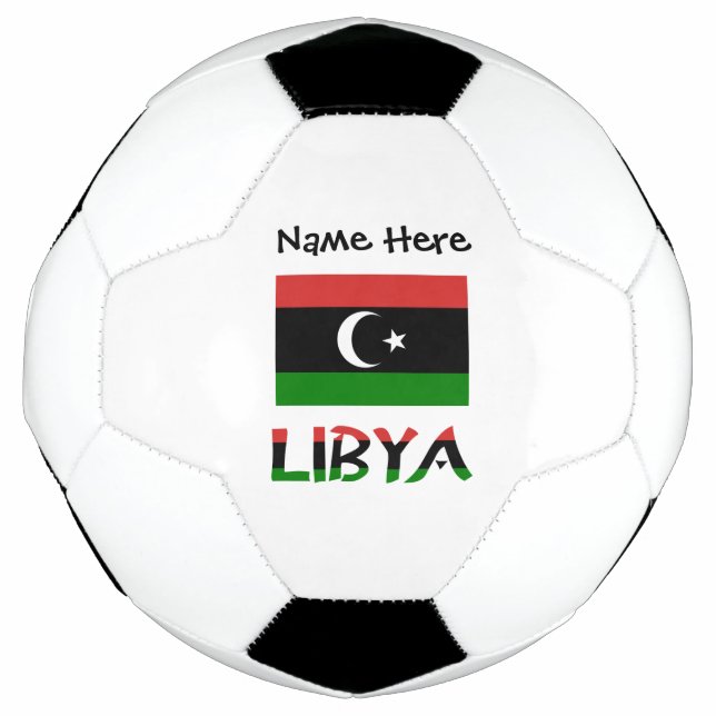 Balón De Fútbol Libia Bandera Libia Personalizada  (Anverso)