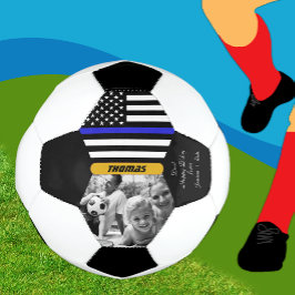Balón De Fútbol Línea Azul personalizada, policía, bolo de fútbol 