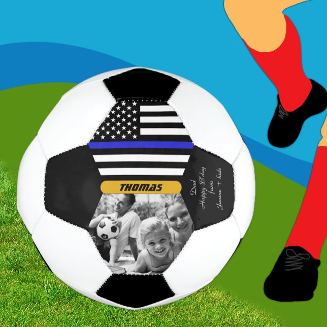 Balón De Fútbol Línea Azul personalizada, policía, bolo de fútbol  (Subido por el creador)