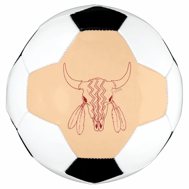 Balón De Fútbol Línea de Búfalo de Fantasma Rojo (Anverso)