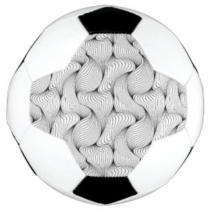 Balón De Fútbol Líneas entrelazadas únicas en blanco y negro