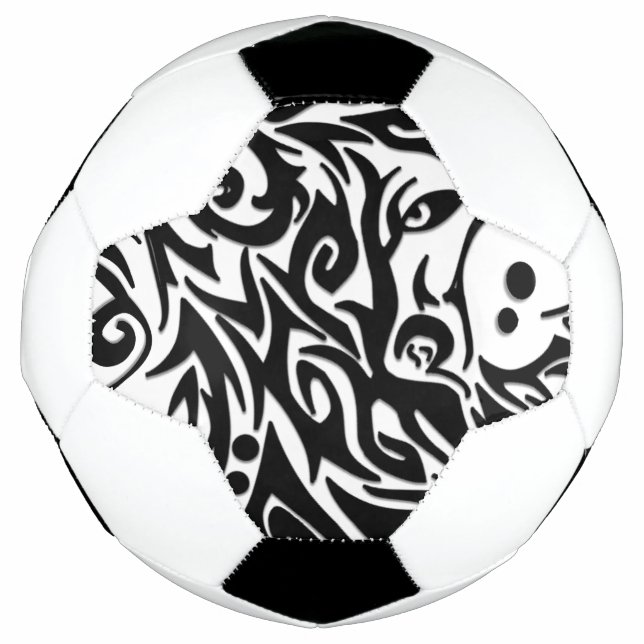 Balón De Fútbol Lobo Tribal Abstracto (Anverso)