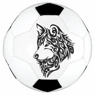 Balón De Fútbol Lobo tribal negro