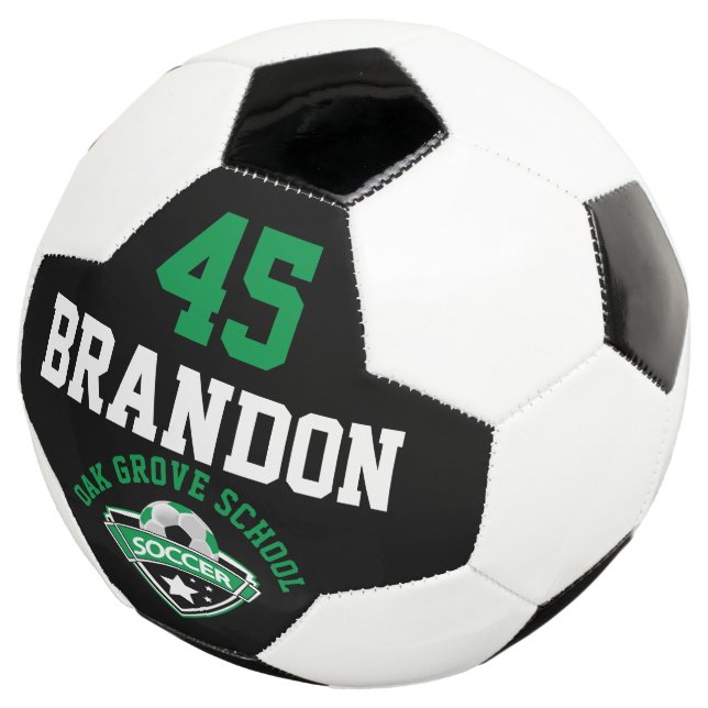 Balón De Fútbol Logo de fútbol - Verde, Negro y Blanco (Tres cuartos)