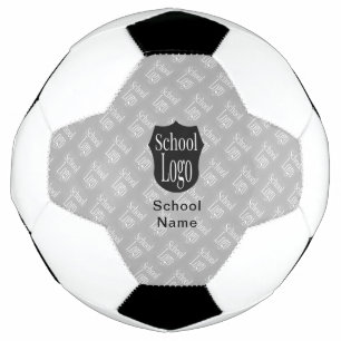 Balón De Fútbol Logo de la escuela Minimalista moderna gris