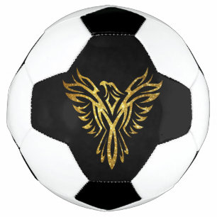 Balón De Fútbol Logo de Phoenix Bird Rising (Faux Gold)