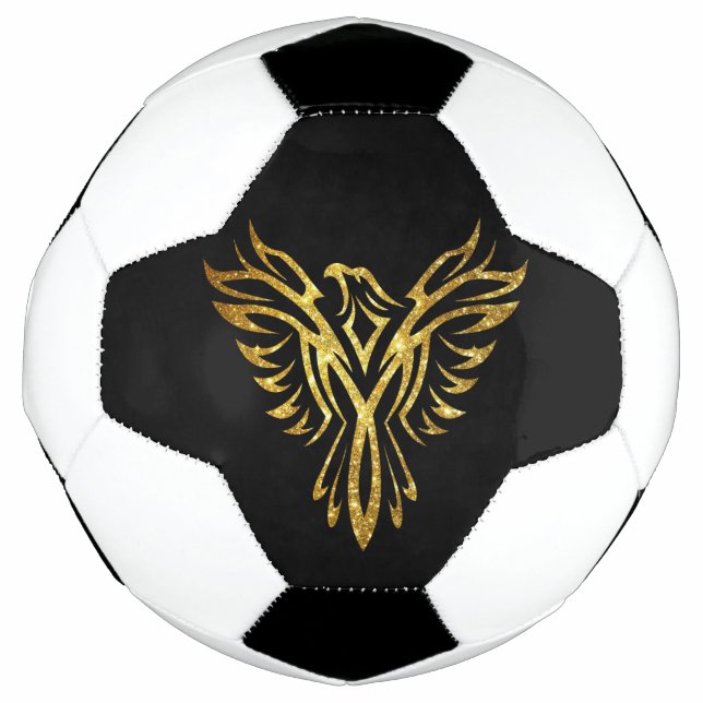 Balón De Fútbol Logo de Phoenix Bird Rising (Faux Gold) (Anverso)